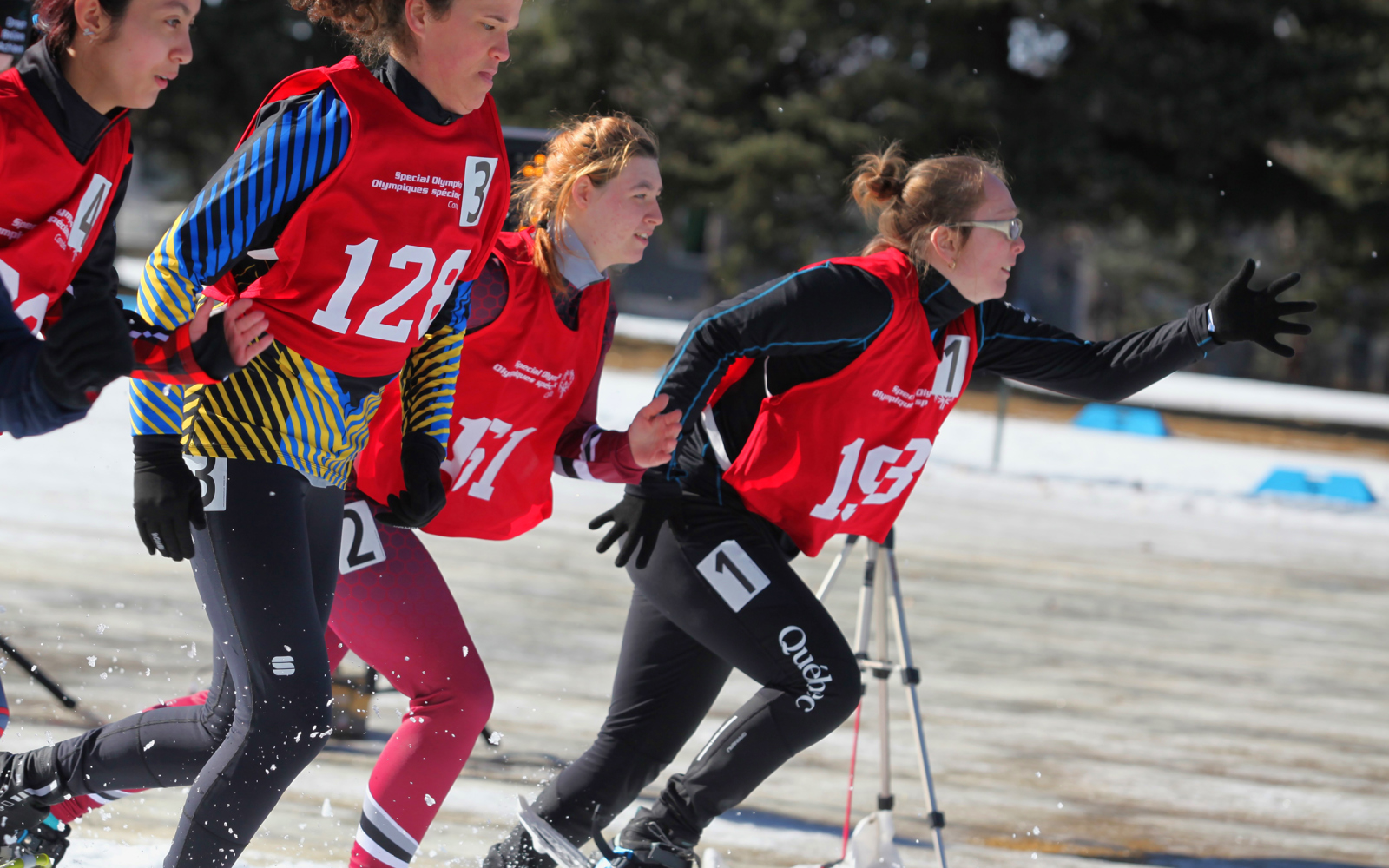 Special Olympics BC snowshoeing athlete competes during the 2024 Special Olympics Canada National Winter Games in Calgary.