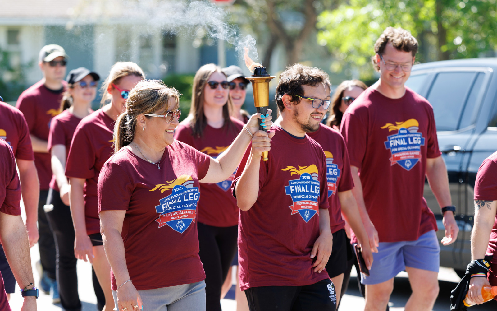 Law Enforcement Torch Run Final Leg for the 2025 Special Olympics BC Summer Games in Prince George