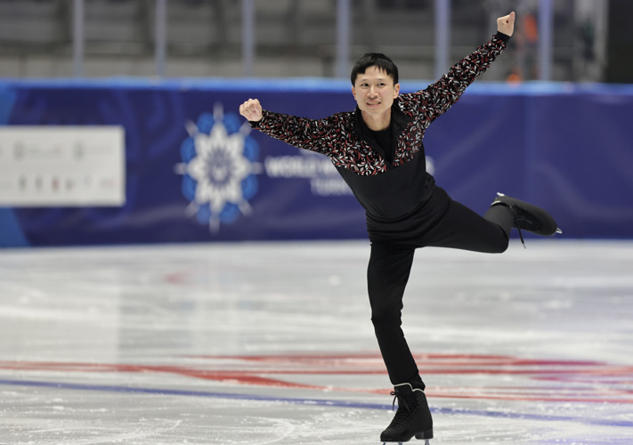 Figure skater Matthew Lai at the Special Olympics Winter World Games 2025